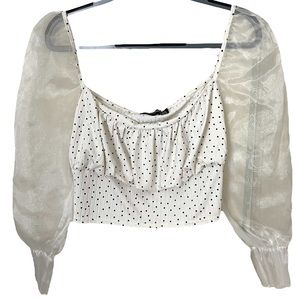 PrettyLittleThing Sheer Puff Sleeve Top